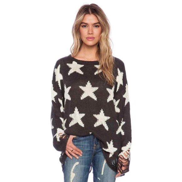Wildfox Seeing Stars Distressed Sweater – As Seen on Taylor Swift & Selena Gomez - Picture 4 of 11